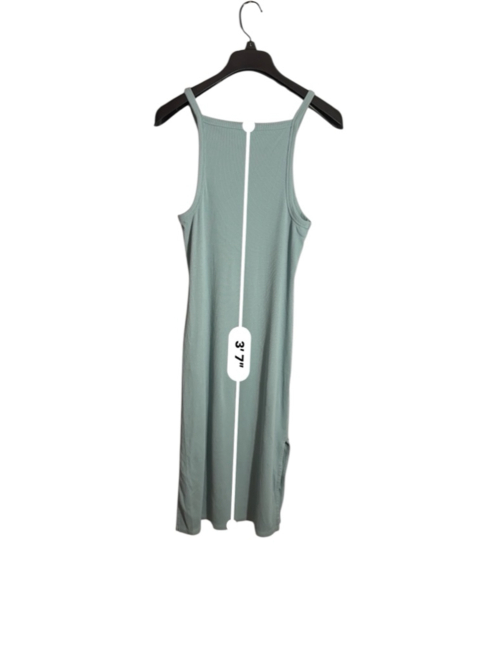 Size L Old Navy Light Blue Ribbed Midi Sleeveless Casual Spring Summer Dress - Picture 6 of 8